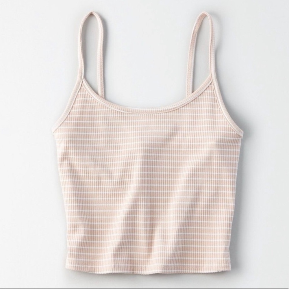 American Eagle | Fitted Striped Cami | M | Blush Pink